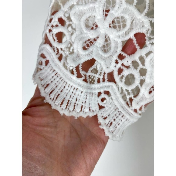 Lulus Size XS White Crochet Lace Chiffon Party Dress - Picture 3 of 6